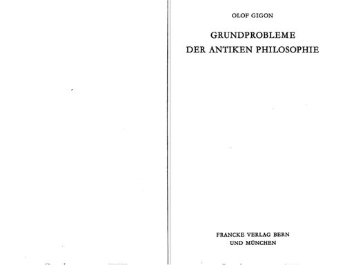 Grundprobleme der antiken Philosophie
