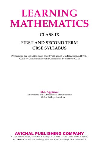 APC CBSE Learning Mathematics - Class 9 - Avichal Publishing Company