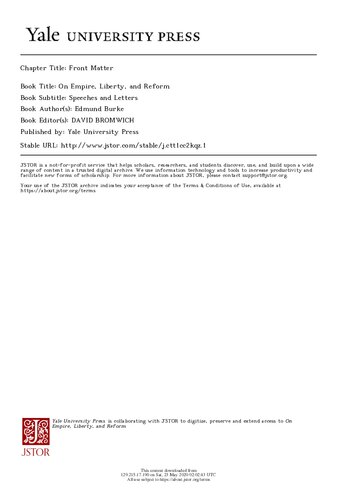 On empire, liberty, and reform: speeches and letters /