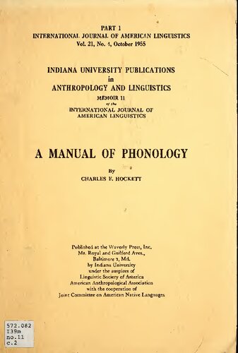 A Manual of Phonology