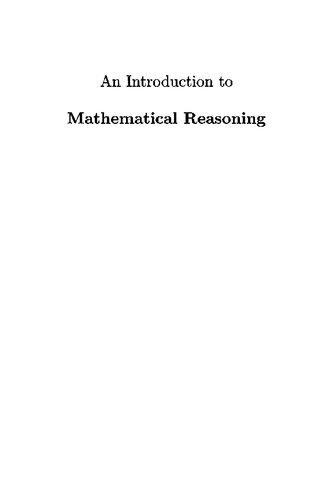 An Introduction to Mathematical Reasoning: numbers, sets and functions