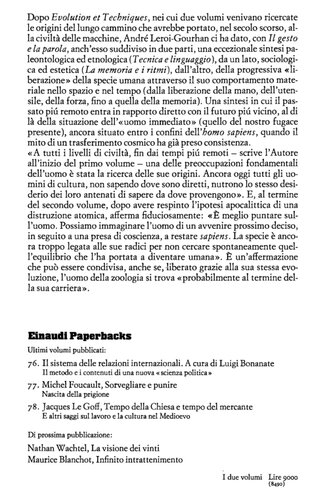 Il gesto e la parola. Volume 1: Tecnica e linguaggio. Volume 2: La memoria e i ritmi