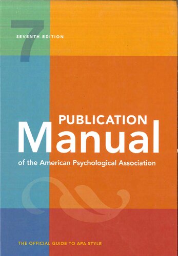 Publication manual of the American Psychological Association