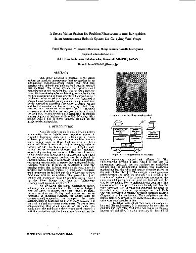 A Stereo Vision System for Position Measurments and Recognition in an Autonomous Robotic System for Carrying Food Trays