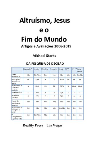 Altruísmo, Jesus e o Fim do Mundo: Artigos e Avaliações 2006-2019