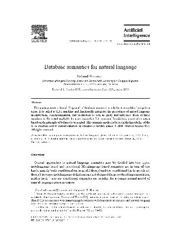 Database semantics for natural language