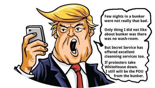 Trump tweets from the bunker