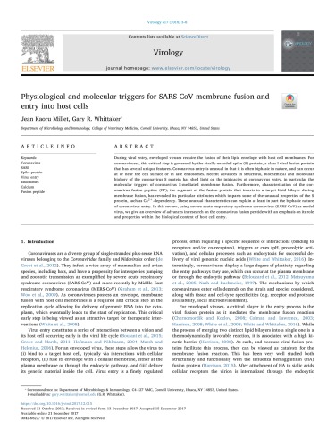 Physiological and molecular triggers for SARS-CoV membrane fusion and entry into host cells