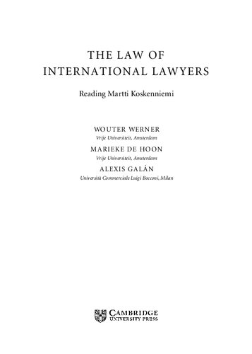 The Law of International Lawyers: Reading Martti Koskenniemi