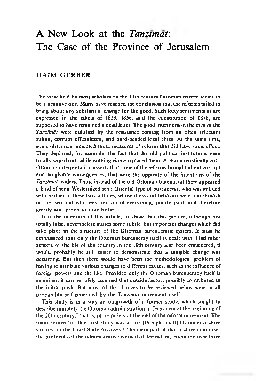 A new look at the Tanzimat: The case of the Province of Jerusalem