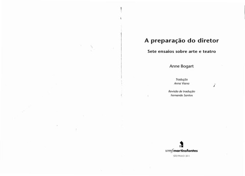A Preparação do Diretor, Sete Ensaios sobre Arte e Teatro