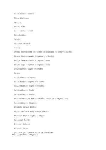 Yıldızların Zamanı