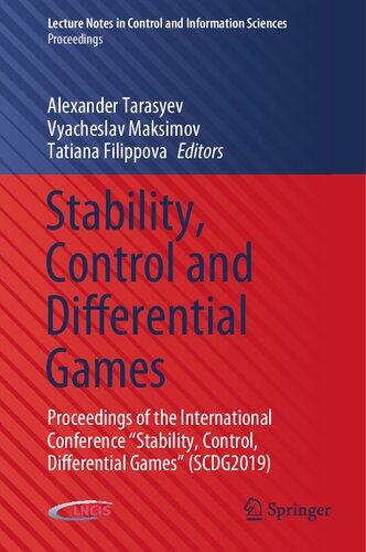 Stability, Control and Differential Games: Proceedings of the International Conference Stability, Control, Differential Games Scdg2019