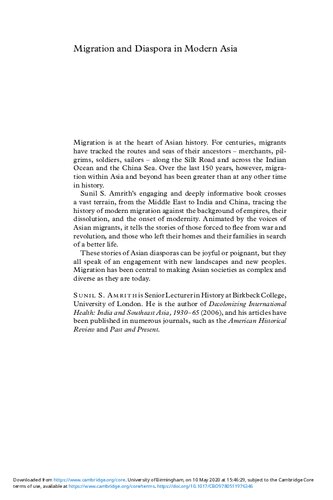 Migration and Diaspora in Modern Asia (New Approaches to Asian History)