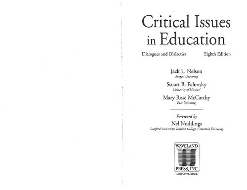 Critical Issues In Education: Dialogues & Dialectics