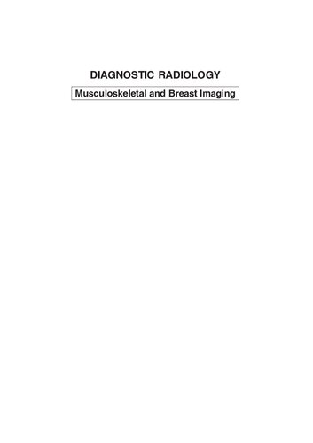 Diagnostic Radiology: Musculoskeletal and Breast Imaging