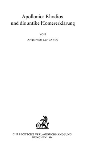 Apollonios Rhodios und die antike Homererklärung