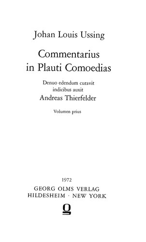 Commentarius in Plauti comoedias