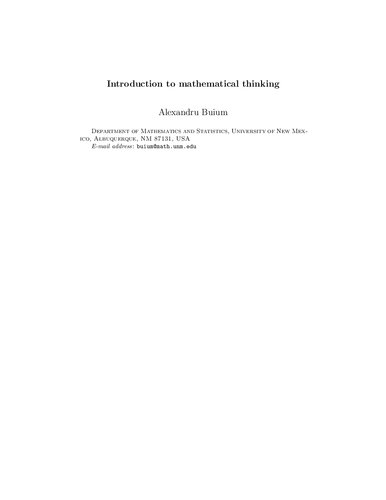 Introduction to mathematical thinking