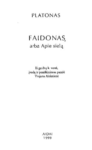 Faidonas, arba Apie sielą