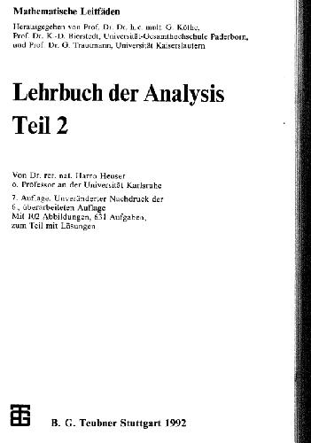 Lehrbuch der Analysis