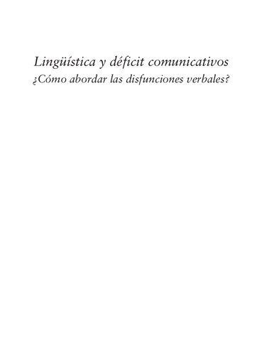 Lingüística y déficit comunicativos