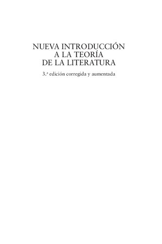 Nueva introducción a la teoría de la literatura