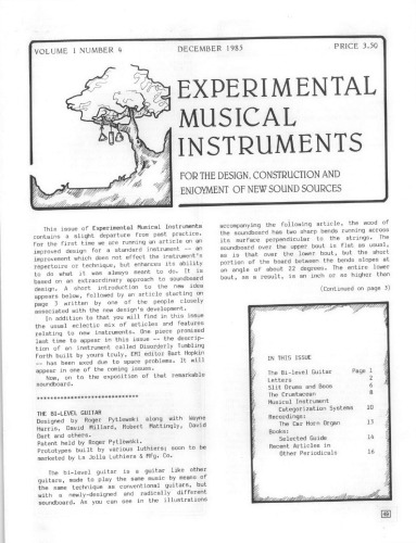Journal of experimental musical instruments 
Journal of experimental musical instruments