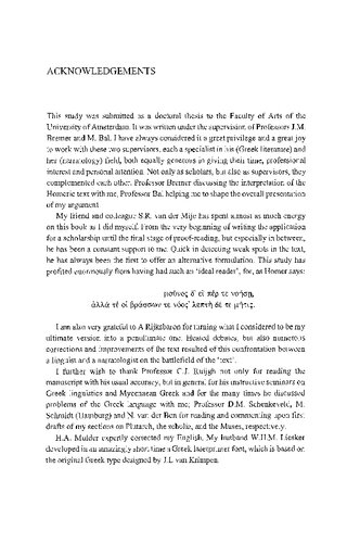 Narrators and Focalizers: The Presentation of the Story in the Iliad