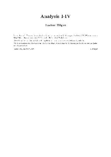 Analysis I - IV