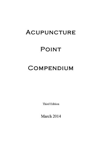 Acupuncture point compendium