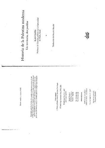 Historia de la Palestina moderna. Un territorio, dos pueblos