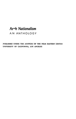 Arab Nationalism: An Anthology