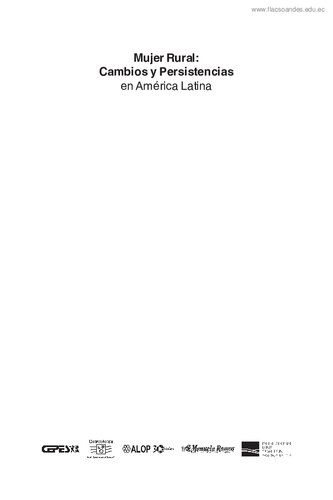 Mujer Rural: Cambios y Persistencias en América Latina