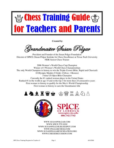 Chess Training Guide for Teachers and Parents