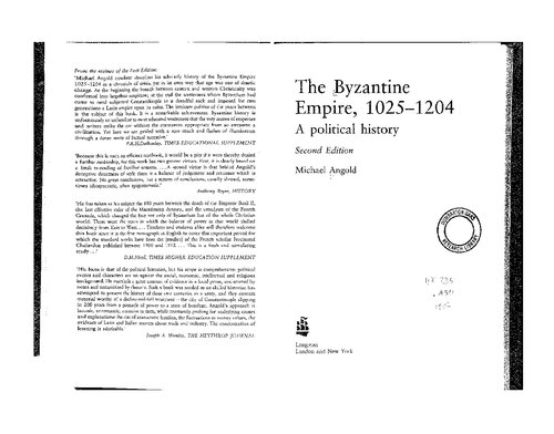 The Byzantine Empire, 1025-1204: A Political History
