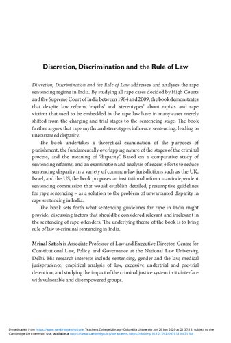 Discretion, Discrimination and the Rule of Law