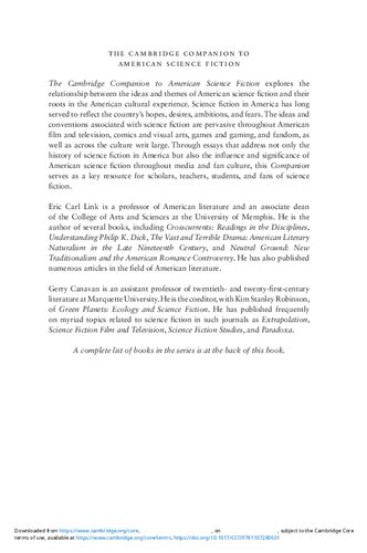 The Cambridge Companion to American Science Fiction