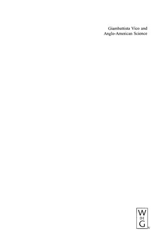 Giambattista Vico and Anglo-American Science: Philosophy and Writing