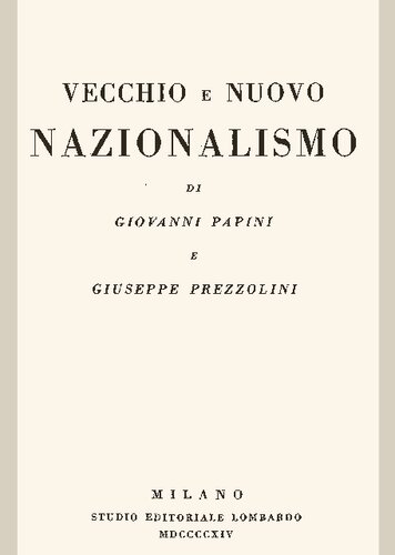 Vecchio e nuovo nazionalismo