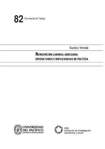 Reinserción laboral adecuada. Dificultades e implicancias de política