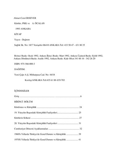 Kürtler Pkk Ve A. Öcalan