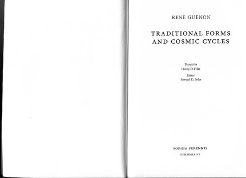 Traditional Forms and Cosmic Cycles