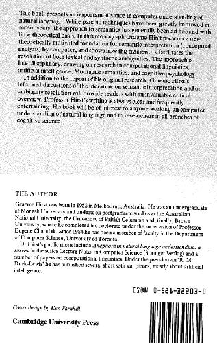 Semantic interpretation and the resolution of ambiguity