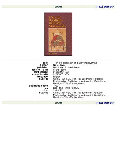 T'ien-t'ai Buddhism and Early Madhyamika