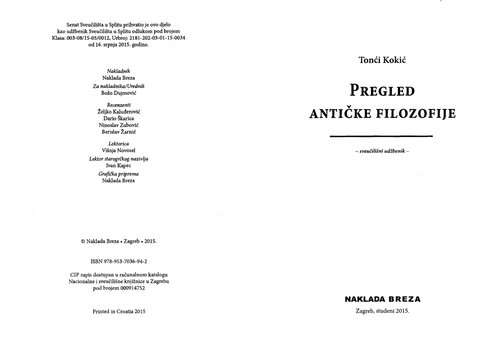 Pregled antičke filozofije