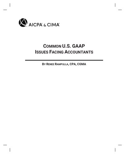 Common U.S. GAAP Issues Facing Accountants