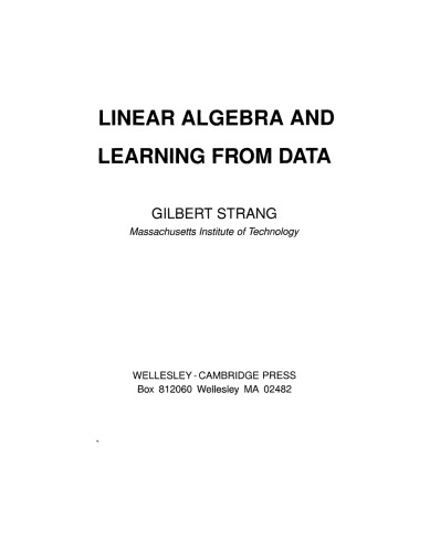 Linear Algebra and Learning from Data