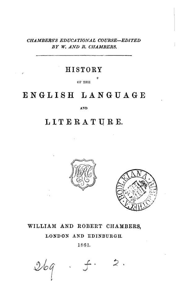 History of the English language and literature