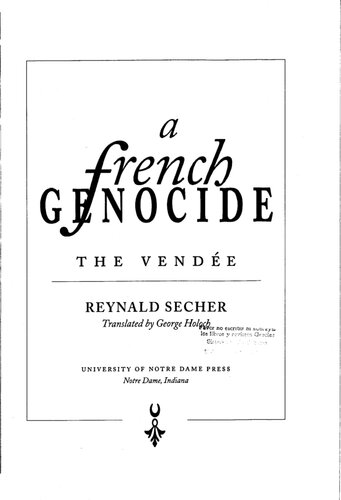 A French genocide : the Vendée
